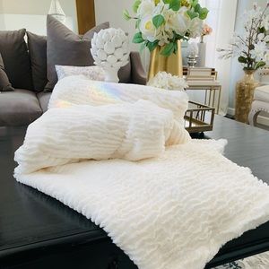 Threshold oversized faux fur throw blanket…